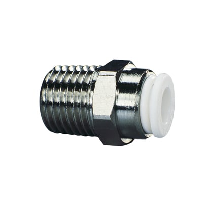 ファイブSUSメイルコネクタ 白 10mm・R1/2 FS10-04MW