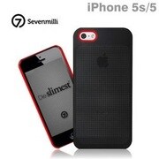 iPhone 5s/5専用 Die slimestデュオメッシュケース [ブラック&レッド/ドット]