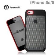 iPhone 5s/5専用 Die slimestデュオメッシュケース [ブラック&レッド/ヘキサ]