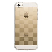 iP5S ハイエンドベリー チェッカード TPUホール&キャップ [iiPhone SE/5s/5用 ダミエ クリア ソフトTPUケース]
