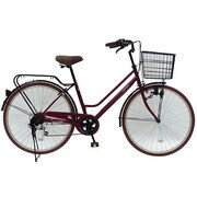 シティサイクル 軽快車 ノーパンクタイヤ 26型 外装6段変速 レッド FN-CC266W-SP