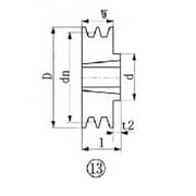 ブッシングプーリー SPZ 170mm 溝数2 SPZ170-2
