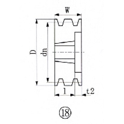 ブッシングプーリー SPA 180mm 溝数3 SPA180-3