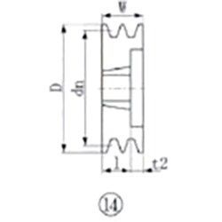 ブッシングプーリー SPB 165mm 溝数2 SPB165-2