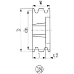 ブッシングプーリー SPB 185mm 溝数3 SPB185-3