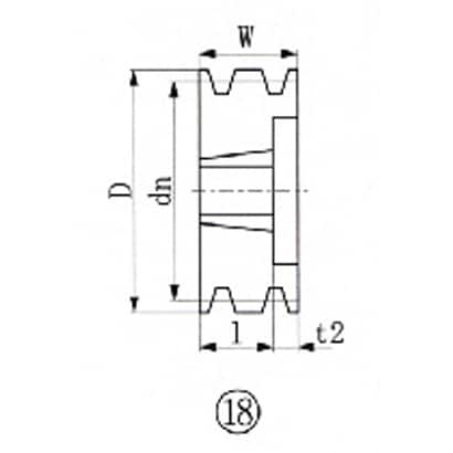 ブッシングプーリー SPZ 106mm 溝数3 SPZ106-3