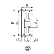 ブッシングプーリー SPZ 236mm 溝数3 SPZ236-3
