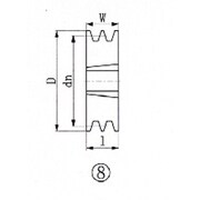 ブッシングプーリー SPZ 132mm 溝数2 SPZ132-2