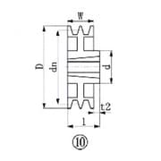 ブッシングプーリー SPZ 265mm 溝数2 SPZ265-2