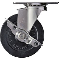 オールステンレス E型自在 SP付 ゴム車100mm 315E-R100-BAR01