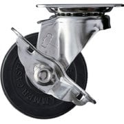 315S-R75-BAR01 [オールステンレス S型自在 SP付 ゴム車75mm]