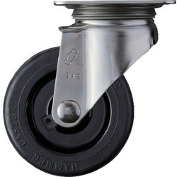 オールステンレス S型自在 ゴム車100mm 320S-RU100-BAR01