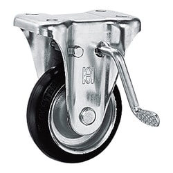 プレスキャスター 固定ブレーキ付 ゴム車 150mm OHKB-150