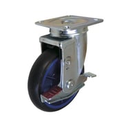 LR-150WJB-BK [低始動抵抗キャスター ストッパー・旋回金具付 Φ150 黒]