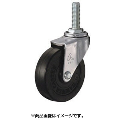E型 ねじ式 自在 ゴム車75mm M12XP1.75XL35 420EA-R75-BAR01