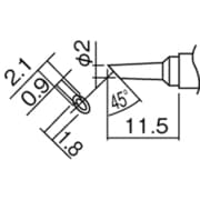 T12-BCM2 [こて先 2BC型 溝付 はんだめっき 1mm]