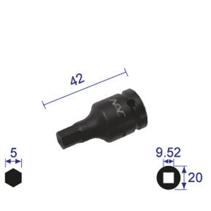 305C [ヘキサゴンレンチソケット ショートタイプ 差込角9.52x対辺5mm]