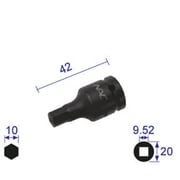 310C [ヘキサゴンレンチソケット ショートタイプ 差込角9.52x対辺10mm]