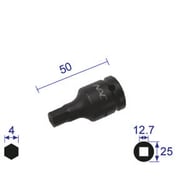 404C [ヘキサゴンレンチソケット ショートタイプ 差込角12.7x対辺4mm]