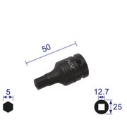 405C [ヘキサゴンレンチソケット ショートタイプ 差込角12.7x対辺5mm]