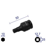 410C [ヘキサゴンレンチソケット ショートタイプ 差込角12.7x対辺10mm]