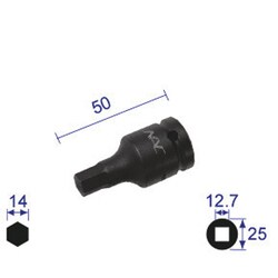 414C [ヘキサゴンレンチソケット ショートタイプ 差込角12.7x対辺14mm]