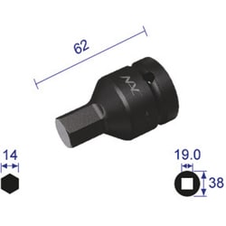614C [ヘキサゴンレンチソケット 差込角19.0x対辺14mm]