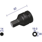 614C [ヘキサゴンレンチソケット 差込角19.0x対辺14mm]