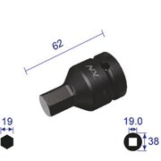 619C [ヘキサゴンレンチソケット 差込角19.0x対辺19mm]