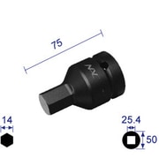 814C [ヘキサゴンレンチソケット 差込角25.4x対辺14mm]