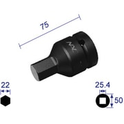 822C [ヘキサゴンレンチソケット 差込角25.4x対辺22mm]