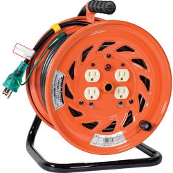 GNF-E34 [特殊機能付電工ドラム アースチェックリール アース付 30m]