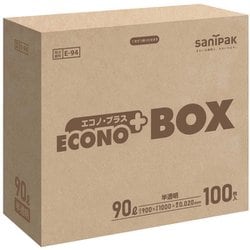 ゴミ袋 エコノプラス 半透明 90L BOX入り シャカシャカ素材 100枚 90×100cm 厚さ0.02mm E-94-HCL