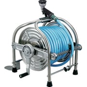 ステンレス(SUS304)ホールリール 40m耐圧ホース レバーノズル付 SLA-40P