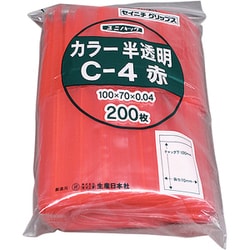 C-4-CR [「ユニパック」 C-4 赤 100×70×0.04 200枚入]