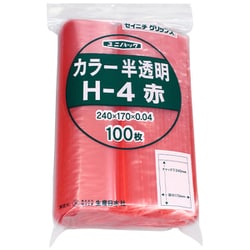 H-4-CR [「ユニパック」 H-4 赤 240×170×0.04 100枚入]