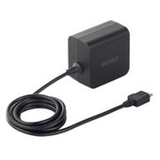 スマートフォン/タブレット用USB充電器 急速充電対応 microUSBケーブル一体型タイプ ブラック BSMPBAC04BK