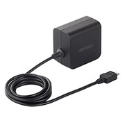 スマートフォン用USB充電器 急速充電対応 microUSBケーブル一体型タイプ ブラック BSMPBAC04SBK