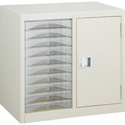 A4-S210K [レターケース A4型・扉棚付コンビ 浅型引出し10個]