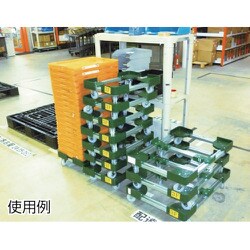 TRUSCO(トラスコ)　伸縮式コンテナ台車　内寸５００−６００Ｘ６００−７００　ＡＣ　ストッパー付 FCD-5060-ALG-S | 伸縮式コンテナ台車 FCD5060_8000 500-600X600-700mm | ドーリー | 産業・研究開発用品 通販