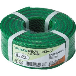 R-620PEG [PEグリーンロープ 3つ打 線径6mmX長さ20m]