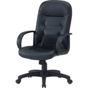 オフィスチェア レザー張り ブラック T5563