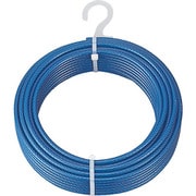 CWP-4S20 [メッキ付ワイヤーロープ PVC被覆タイプ Φ4(6)mmX20m]