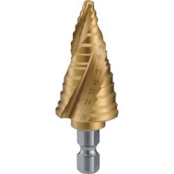 ステップドリル 3枚刃チタンコーティング 5～28mm 段数11 3S-NMS-28G