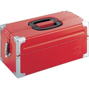 ツールケース(メタル) V形2段式 433X220X195mm レッド BX322