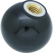 樹脂製握り玉 芯金付 黒 Φ32XM10mm P-TPC32-10BK