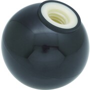 樹脂製握り玉 金具なし黒 25XM8mm TPB25-8BK