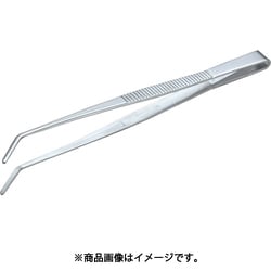 TSP-38 [ステンレス製ピンセット 180mm 曲ギザ付]