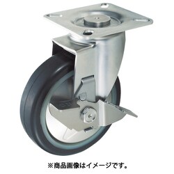 プレス製省音キャスター ゴム車輪・ステンレス金具 自在S付Φ100 TXSJB-100