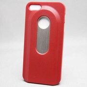 MINIOPAL SELLCTION 25111 [iPhone5/5s用 せんぬき付きケース プラスチック＆ステンレス チョコレッド＆ステン]